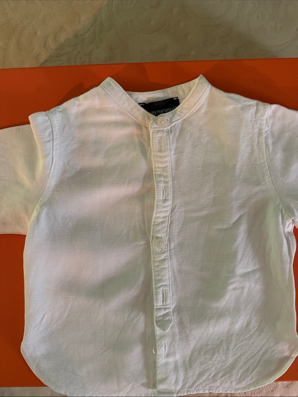 Emporio Armani White Short-Sleeve Button-Front Shirt